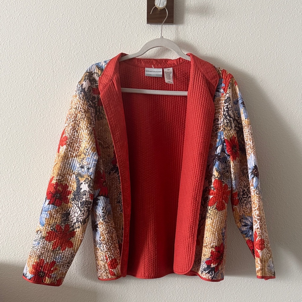 Waffle-Body Quilted Floral Vintage Jacket